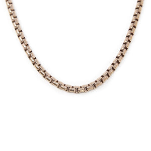 18 Inch Stainless Steel Box Chain Necklace Rose Gold Plated - Mimmic Fashion Jewelry