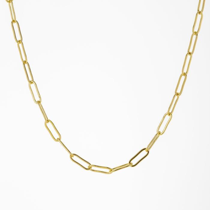 18K Gold Plated Brass Paperclip Necklace