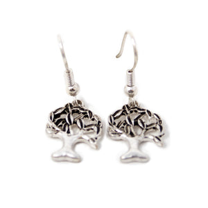 Antique Silver Tree of Life Earrings - Mimmic Fashion Jewelry