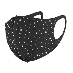 Black Fancy FaceMask With Crystals