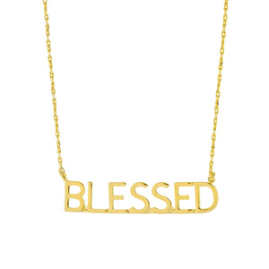 Brass "BLESSED" Necklace Gold Plated