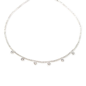 Clear CZ Charm Backdrop Lariat Necklace - Mimmic Fashion Jewelry