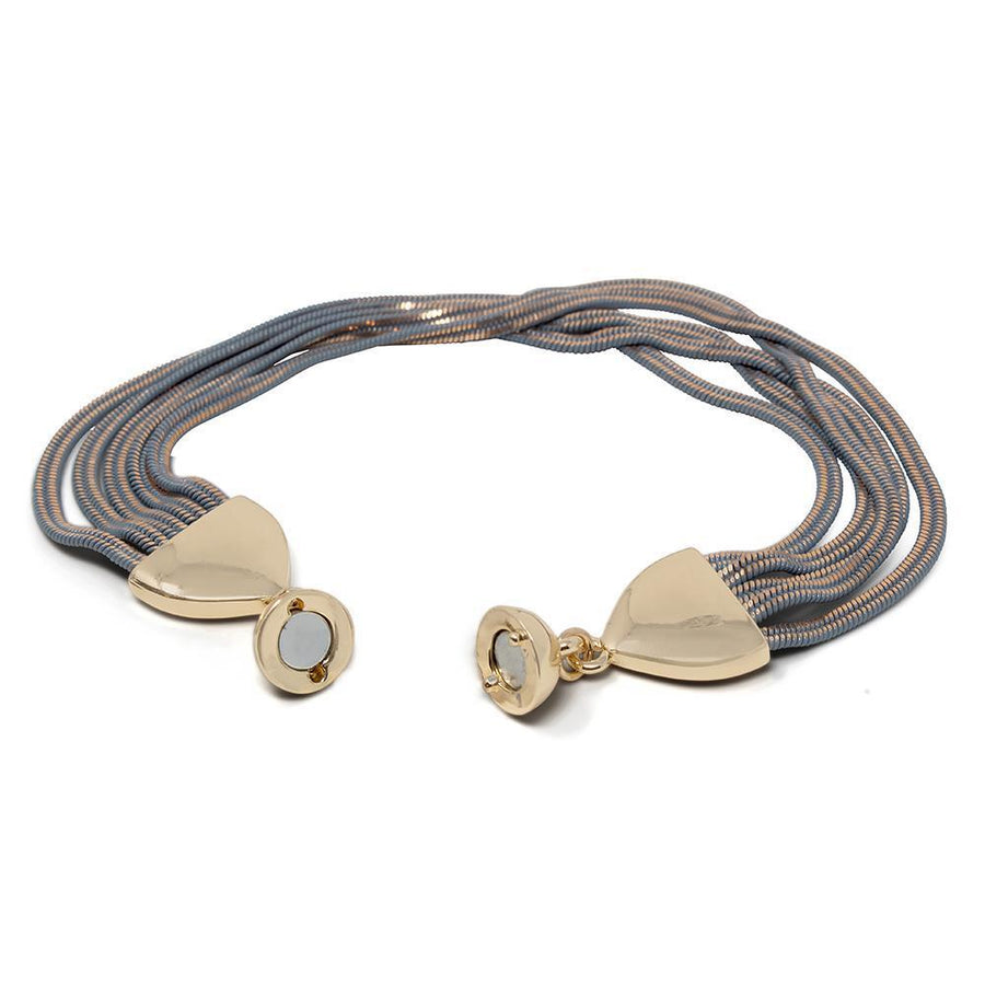 5 Strand Liquid Metal Bracelet Gold/Grey - Mimmic Fashion Jewelry