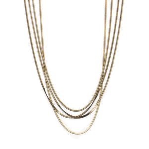 Four Strand Liquid Metal Necklace Gold/Black - Mimmic Fashion Jewelry