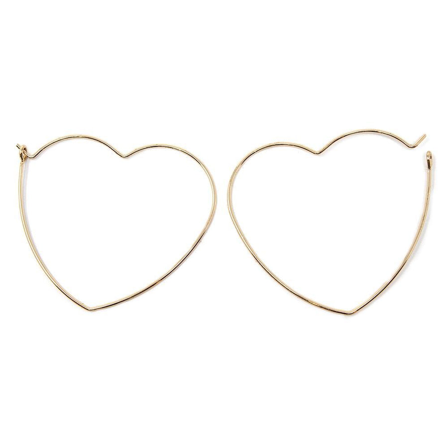 Heart Hoop Stud Earrings Set of Two Gold Tone - Mimmic Fashion Jewelry