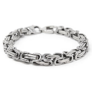 Men's Stainless Steel Byzantine Chain Bracelet 9 Inch - Mimmic Fashion Jewelry
