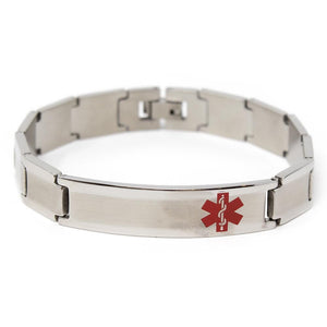 Men's Stainless Steel Medical ID Link Bracelet - Mimmic Fashion Jewelry