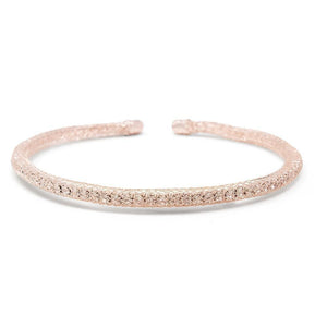 Mesh Clear Crystal Bracelet Bangle RoseG Tone - Mimmic Fashion Jewelry