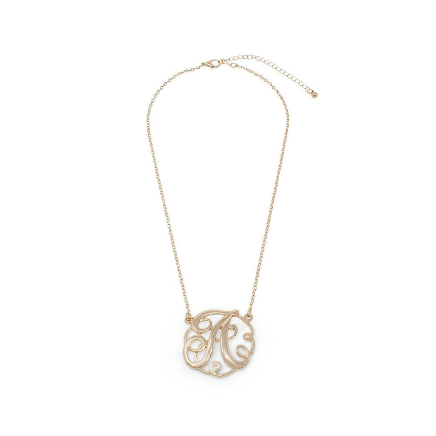 Monogram initial Necklace A GoldTone - Mimmic Fashion Jewelry
