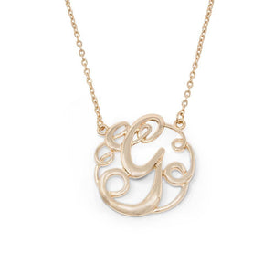 Monogram initial Necklace G GoldTone - Mimmic Fashion Jewelry