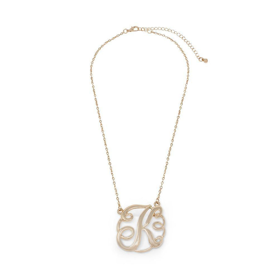 Monogram initial Necklace K GoldTone - Mimmic Fashion Jewelry