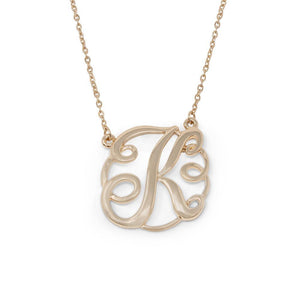 Monogram initial Necklace K GoldTone - Mimmic Fashion Jewelry