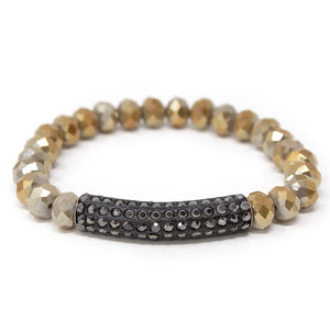 Multi Stretch Bracelets with Golden Suede - Mimmic Fashion Jewelry