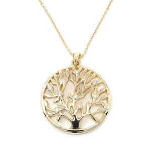 Necklace Gold Tone with Tree of Life Pendant - Mimmic Fashion Jewelry