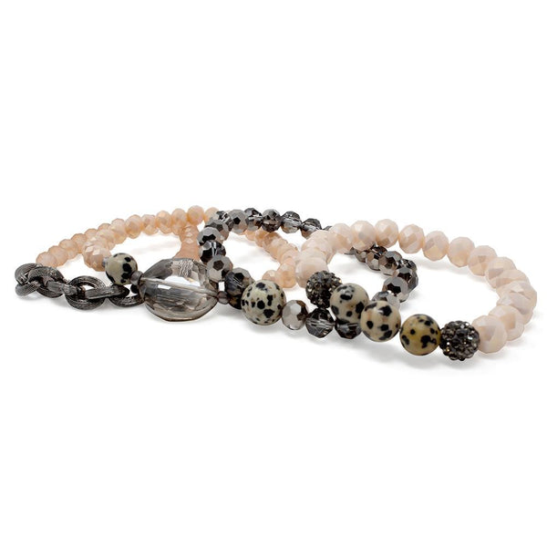 Buy Beaded Bracelet Set / Set of Four / Natural Glass Beads