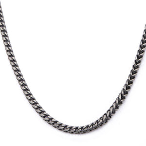 Stainless St HB IP Gun Metal Fox Tail Neck - Mimmic Fashion Jewelry
