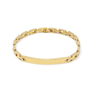 StSteel ID Link Bracelet GoldPl - Mimmic Fashion Jewelry