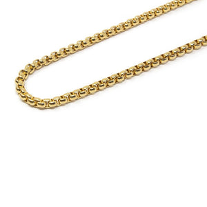 Stainless Steel Long Box Chain Necklace Gold Plated - Mimmic Fashion Jewelry