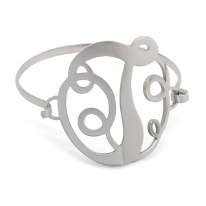 Stainless Steel Wire Bracelet Initital - T - Mimmic Fashion Jewelry