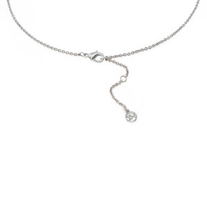 2Tone Necklace Round Pave Initial - I - Mimmic Fashion Jewelry