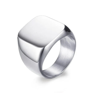 Stainless Steel Engravable Signet Men's Ring