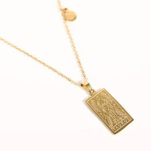 Stainless Steel Gold Plated Zodiac Necklace-TAURUS