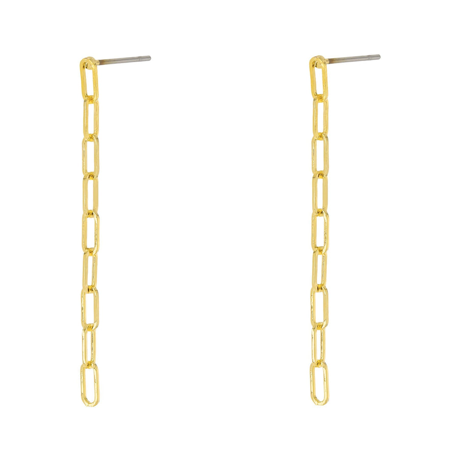 14K Gold Plated Brass Paperclip Drop Earrings