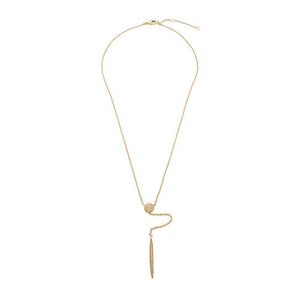 16" GoldPlated CZ Stiletto Chain Drop Necklace - Mimmic Fashion Jewelry