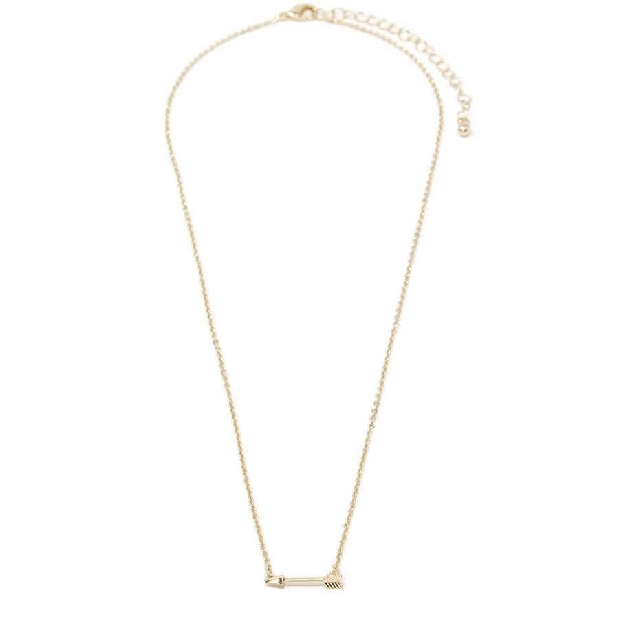18 Inch Arrow Necklace Gold Tone - Mimmic Fashion Jewelry