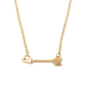 18 Inch Arrow Necklace Gold Tone - Mimmic Fashion Jewelry