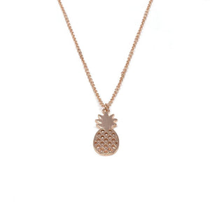 18 Inch Pineapple Pendant Neck RoseGold Pl - Mimmic Fashion Jewelry