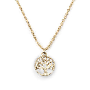 18 Inch Tree of Life Pendant Necklace Gold Tone - Mimmic Fashion Jewelry