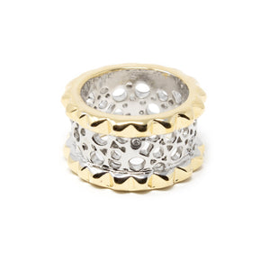 2 Tone Spike Design Ring - Mimmic Fashion Jewelry