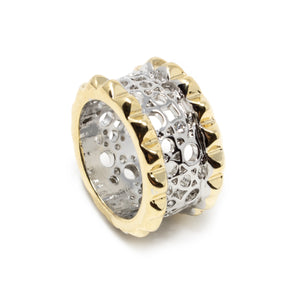 2 Tone Spike Design Ring - Mimmic Fashion Jewelry