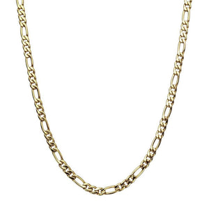 22 Inch Stainless Steel PVD Gold Figaro Chain - Mimmic Fashion Jewelry