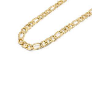 22 Inch Stainless Steel PVD Gold Figaro Chain - Mimmic Fashion Jewelry