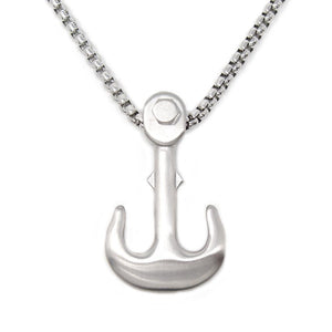 24 Inch Stainless Steel Chain with Anchor Pendant - Mimmic Fashion Jewelry