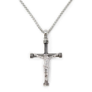 24 Inch Stainless Steel Chain with Crucifix Pendant - Mimmic Fashion Jewelry