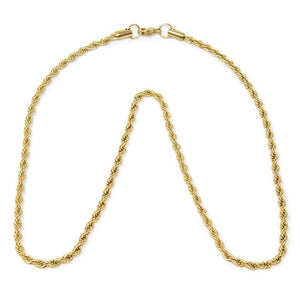 24 Inch Stainless Steel Gold Plated French Rope Chain - Mimmic Fashion Jewelry