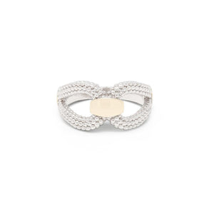 2Tone Buckle Ring Dots Texture - Mimmic Fashion Jewelry