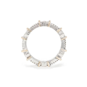 2Tone Eternity Ring Cable with Clear CZ - Mimmic Fashion Jewelry