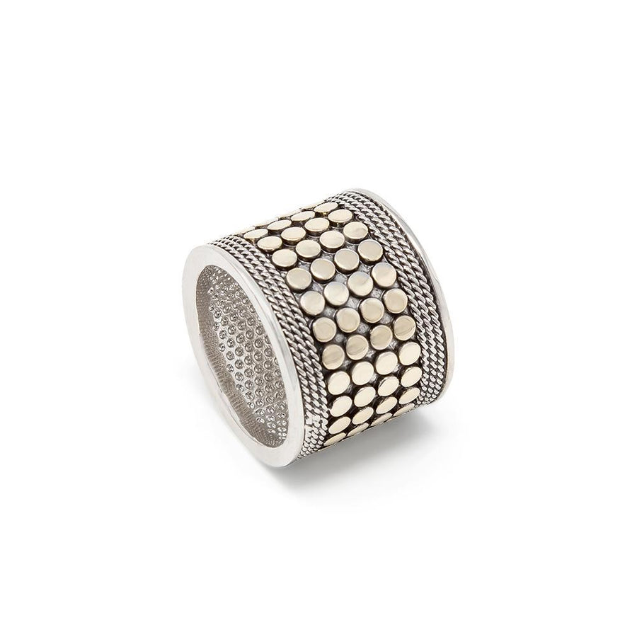 2Tone Ring Band Dots - Mimmic Fashion Jewelry