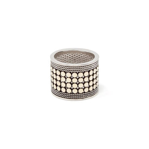 2Tone Ring Band Dots - Mimmic Fashion Jewelry