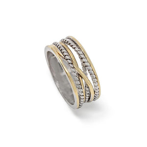 2Tone Ring CrossOver Cable - Mimmic Fashion Jewelry