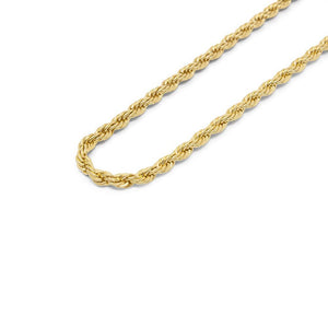 30 Inch Stainless Steel PVD Gold French Rope Chain - Mimmic Fashion Jewelry