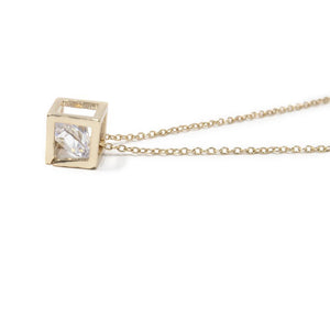 3D Sq Pendant Neck Gold Pl - Mimmic Fashion Jewelry