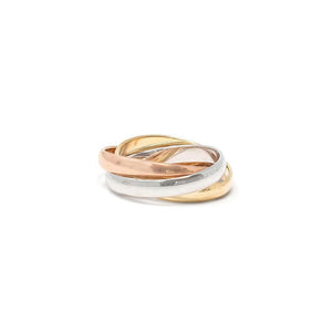 3Tone Interlocked Plain Rings - Mimmic Fashion Jewelry