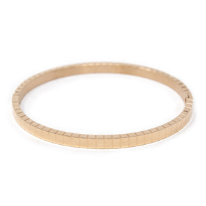 4mm Rose Gold Plated STRIPED Stainless Steel Bangle - Mimmic Fashion Jewelry
