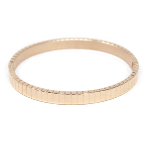 6mm STRIPED Rose Gold Plated Stainless Steel Bangle - Mimmic Fashion Jewelry