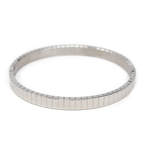 6mm STRIPED Stainless Steel Bangle - Mimmic Fashion Jewelry